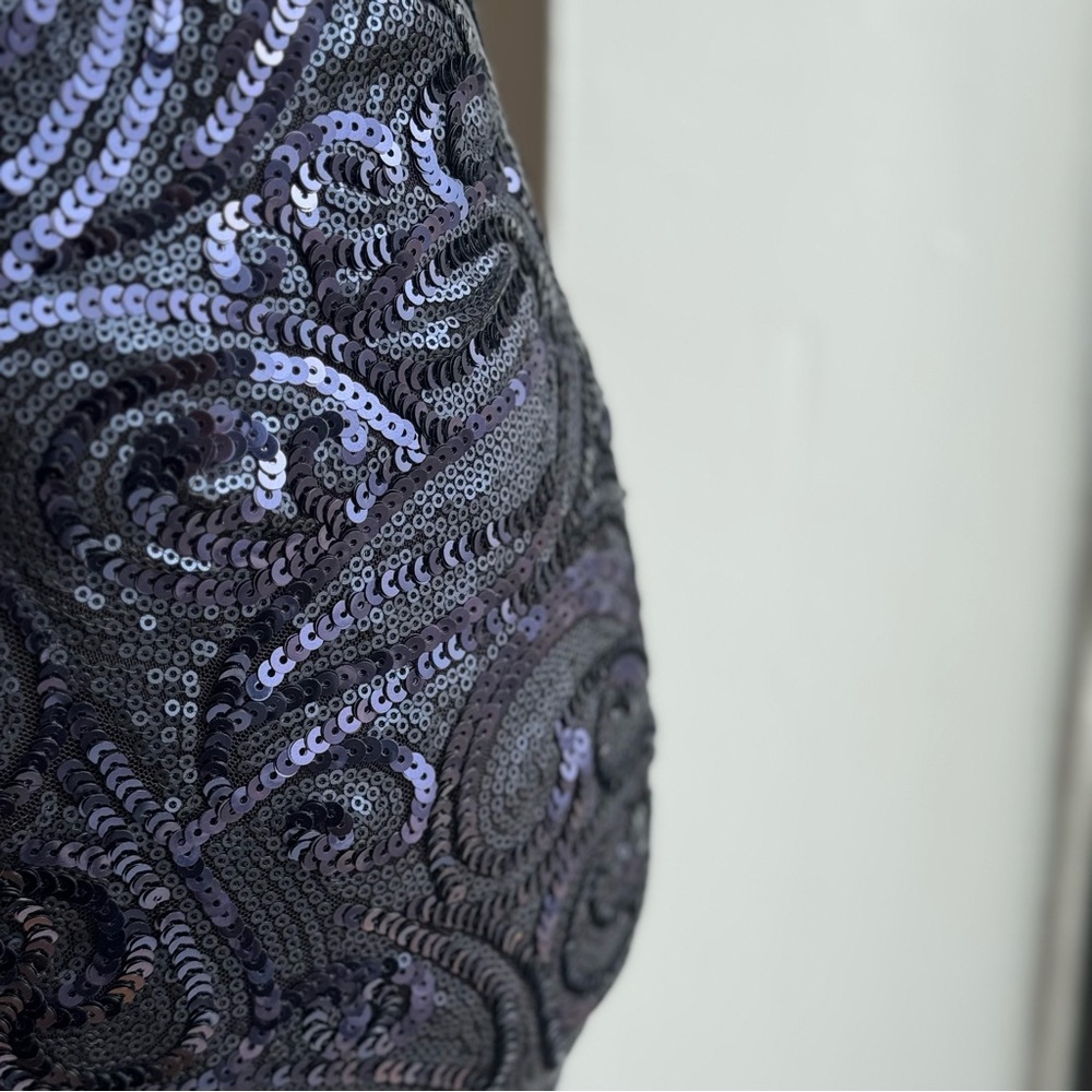 Langhem Sequin evening gown Navy Blue dress Size 4 - Picture 4 of 5